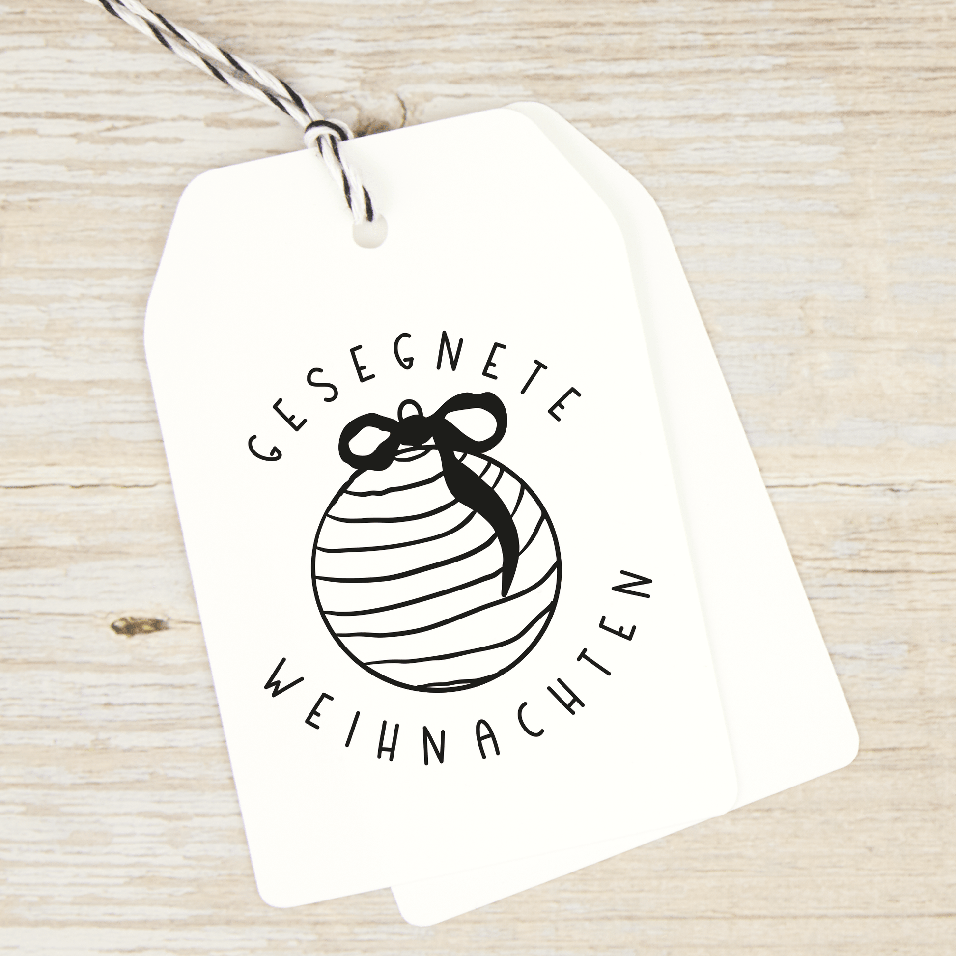 Weihnachtsstempel "Gesegnete Weihnachten" mit Christbaumkugel - IN LOVE WITH PAPER