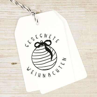 Weihnachtsstempel "Gesegnete Weihnachten" mit Christbaumkugel - IN LOVE WITH PAPER