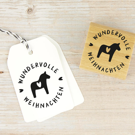 Weihnachtsstempel Wundervolle Weihnachten mit Dala - Pferd - IN LOVE WITH PAPER