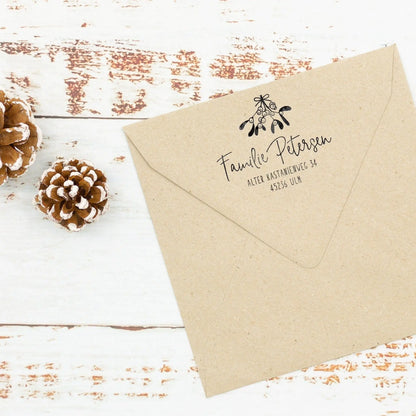 Adressstempel Weihnachten "Mistelstrauss" - IN LOVE WITH PAPER