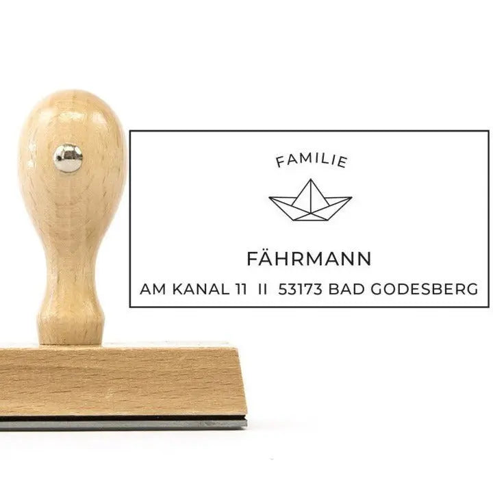 Familienstempel mit Papierboot "Bad Godesberg" - IN LOVE WITH PAPER