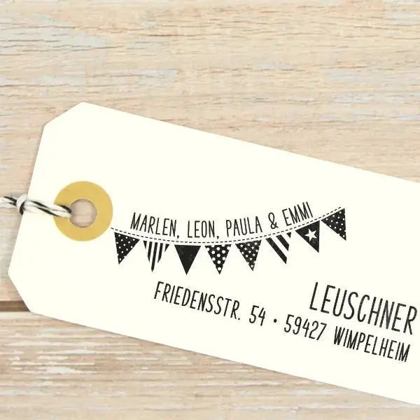 Familienstempel mit Wimpelkette "Wimpel" - IN LOVE WITH PAPER