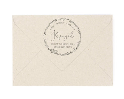 Personalisierter Adressstempel "Blumberg" - IN LOVE WITH PAPER