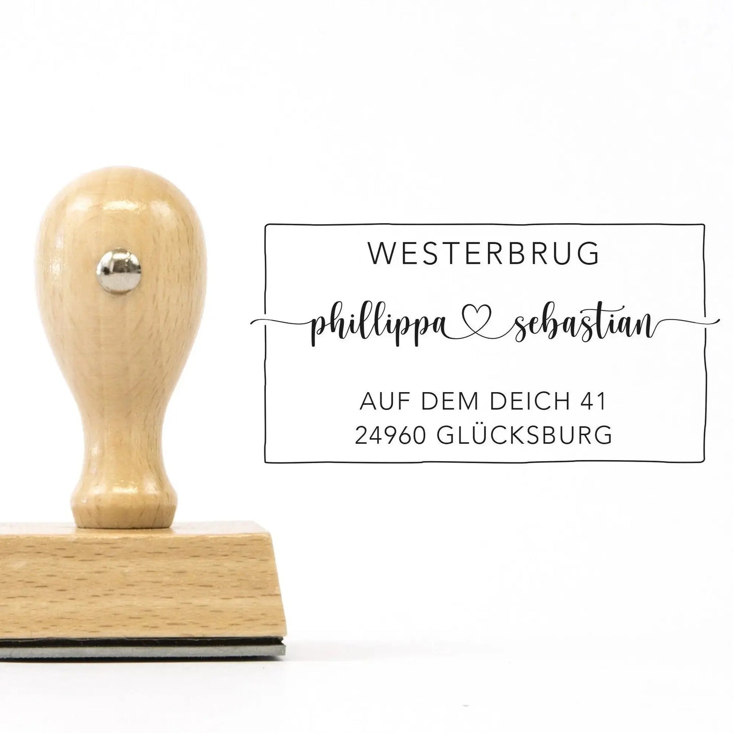 Personalisierter Adressstempel "Glücksburg" - IN LOVE WITH PAPER