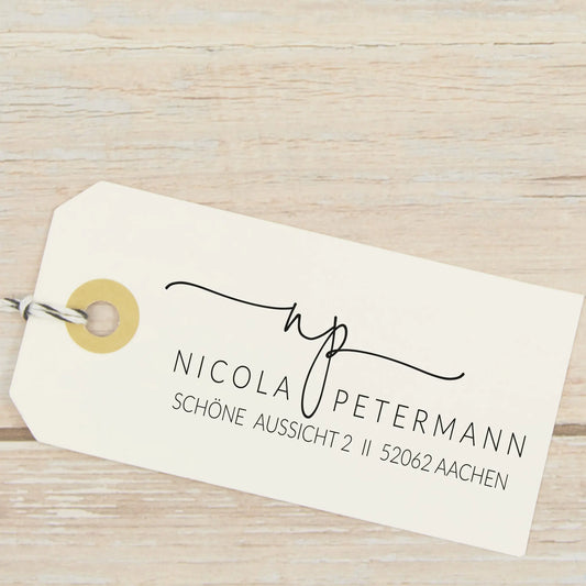 Personalisierter Adressstempel mit Initialen "Aachen" - IN LOVE WITH PAPER