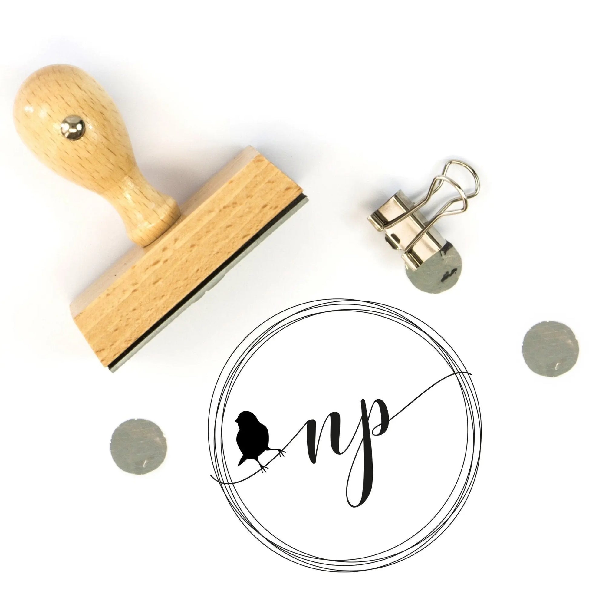 Runder Stempel "Initial Bird" - IN LOVE WITH PAPER