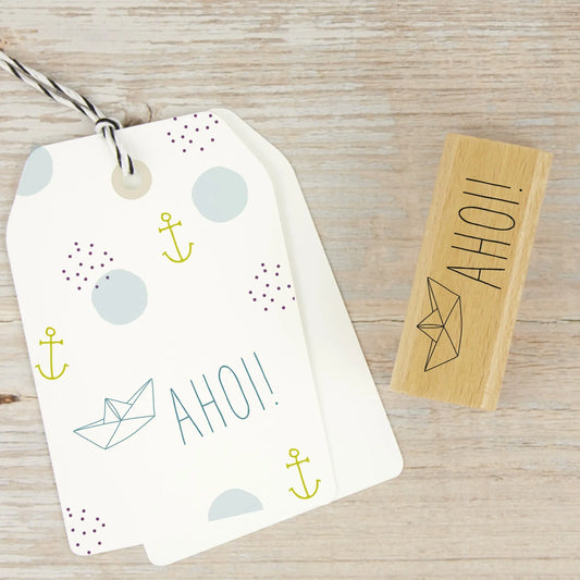 Stempel AHOI mit Papierboot - IN LOVE WITH PAPER
