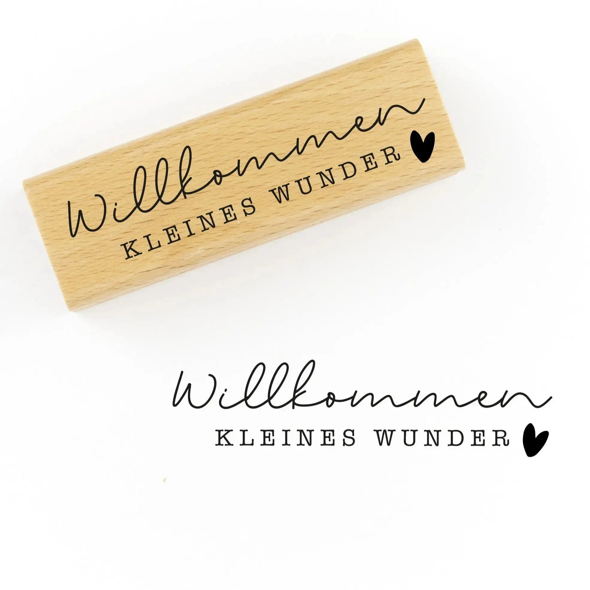 Stempel "Willkommen kleines Wunder" groß - IN LOVE WITH PAPER