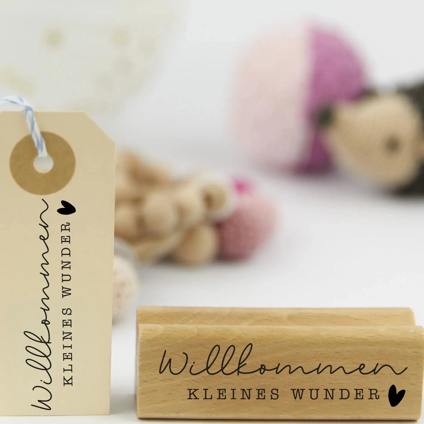 Stempel "Willkommen kleines Wunder" groß - IN LOVE WITH PAPER